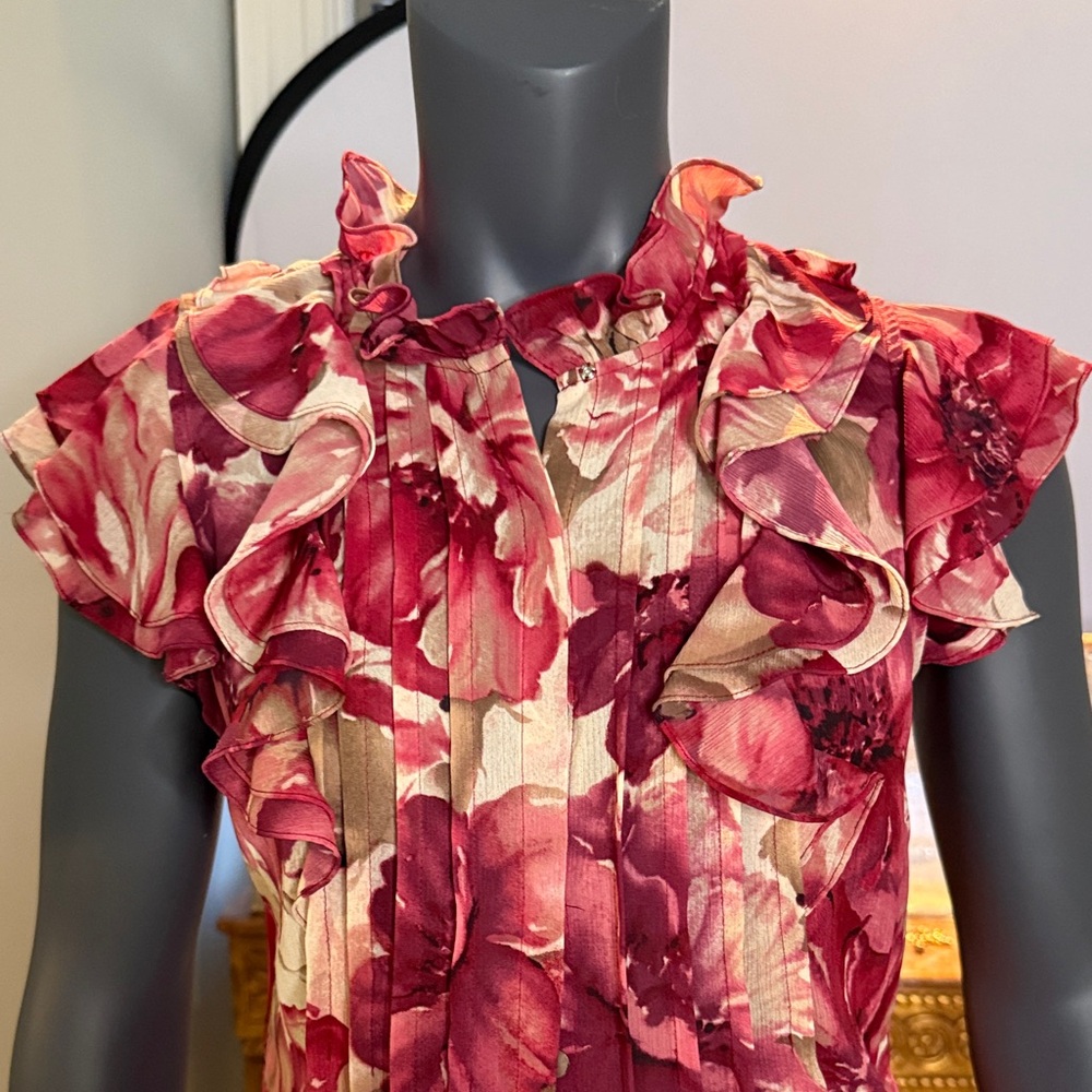Floral Ruffle Blouse - Pink - Picture 3 of 4